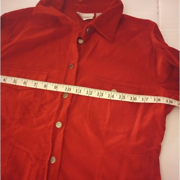 Kathy Ireland velvet button down with silver buttons and front pockets - Picture 11 of 11